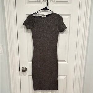 Reiss Bronze Glitter Body Con Dress